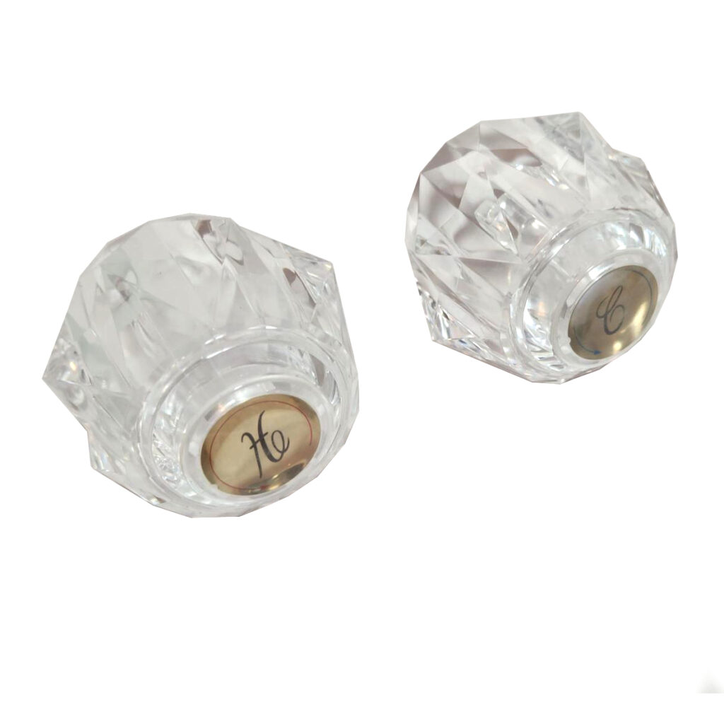 Acrylic Handle Pair H & C to fit Delta Crystal Handles