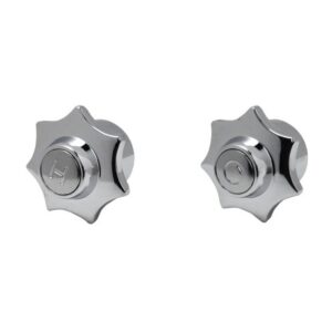 Medium Chrome Crown Hot & Cold Handles Fits American Standard Heritage & Others