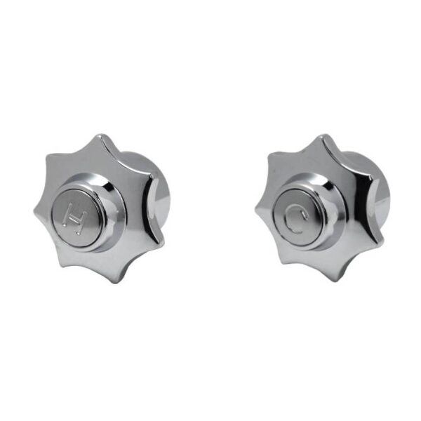 Medium Chrome Crown Hot & Cold Handles Fits American Standard Heritage & Others