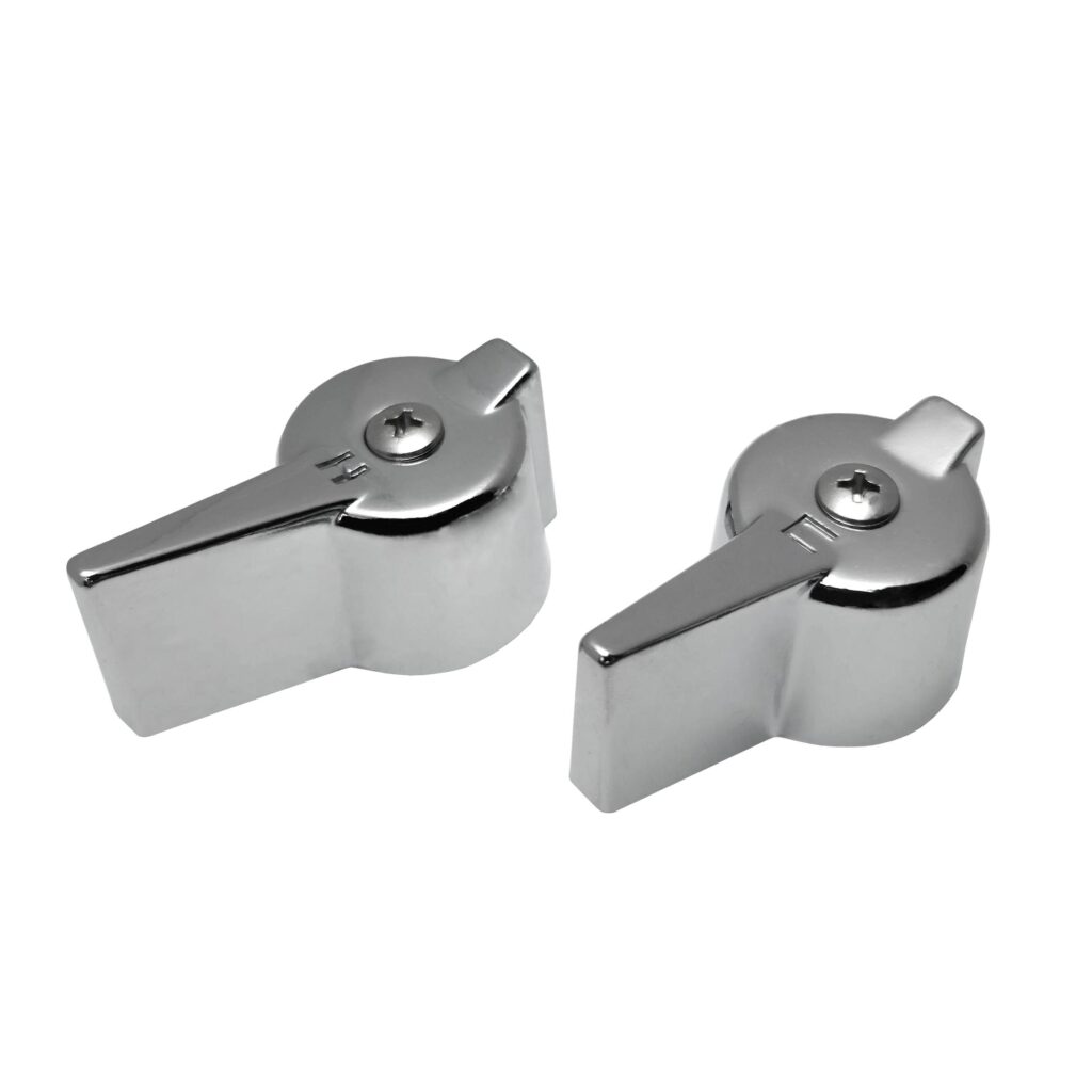 Hot & Cold Chrome Plated Lever Handles Fits Gerber Faucets