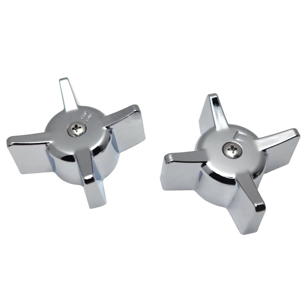 Hot & Cold Chrome Plated Cross Handles to Fit Gerber Faucets