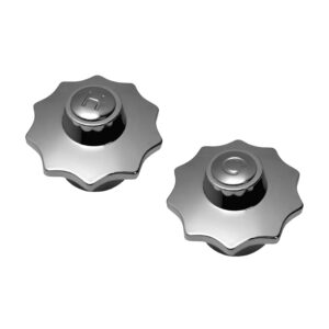 Large Chrome Crown Hot & Cold Handles Fits American Standard Heritage & Others