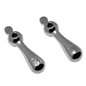 Chrome Lever Handles Hot & Cold Fit American Standard Beavertail Faucets
