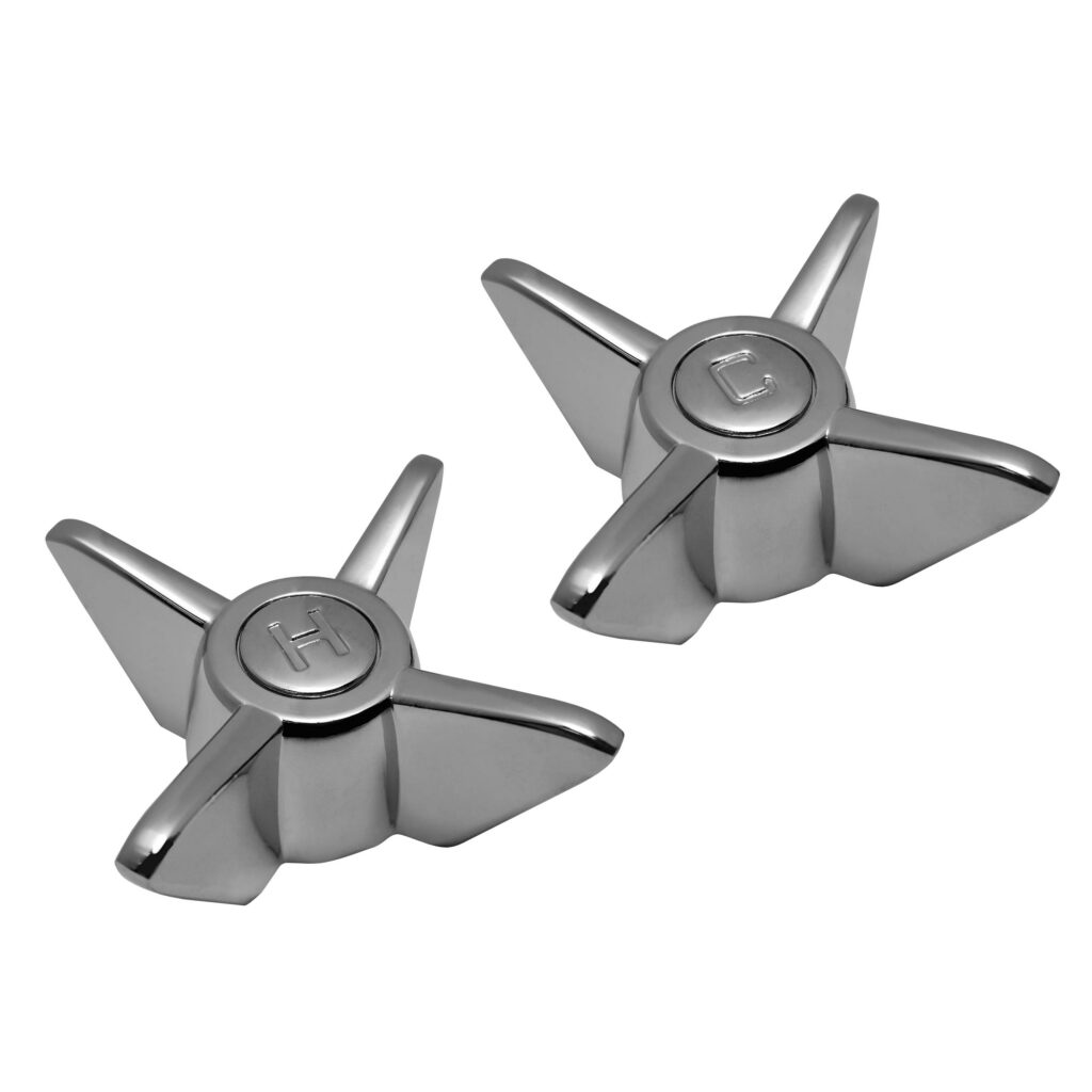 Chrome 4 Arm Hot & Cold Handles Fit American Standard Colony 72802-0200