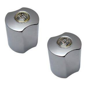 Large Chrome Hot & Cold Handles Fit American Standard Cadet Handles
