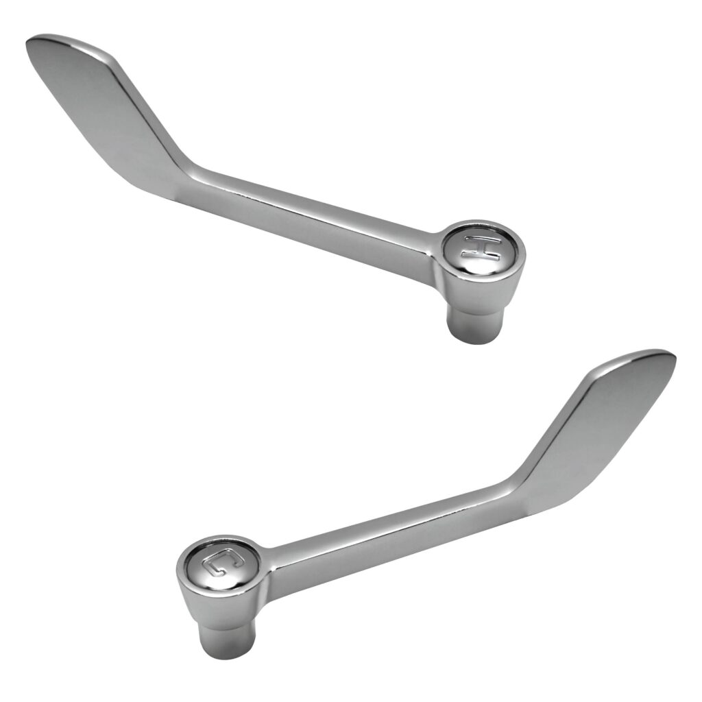 Polished Chrome Hot & Cold Lever Handles Fits American Standard Heritage