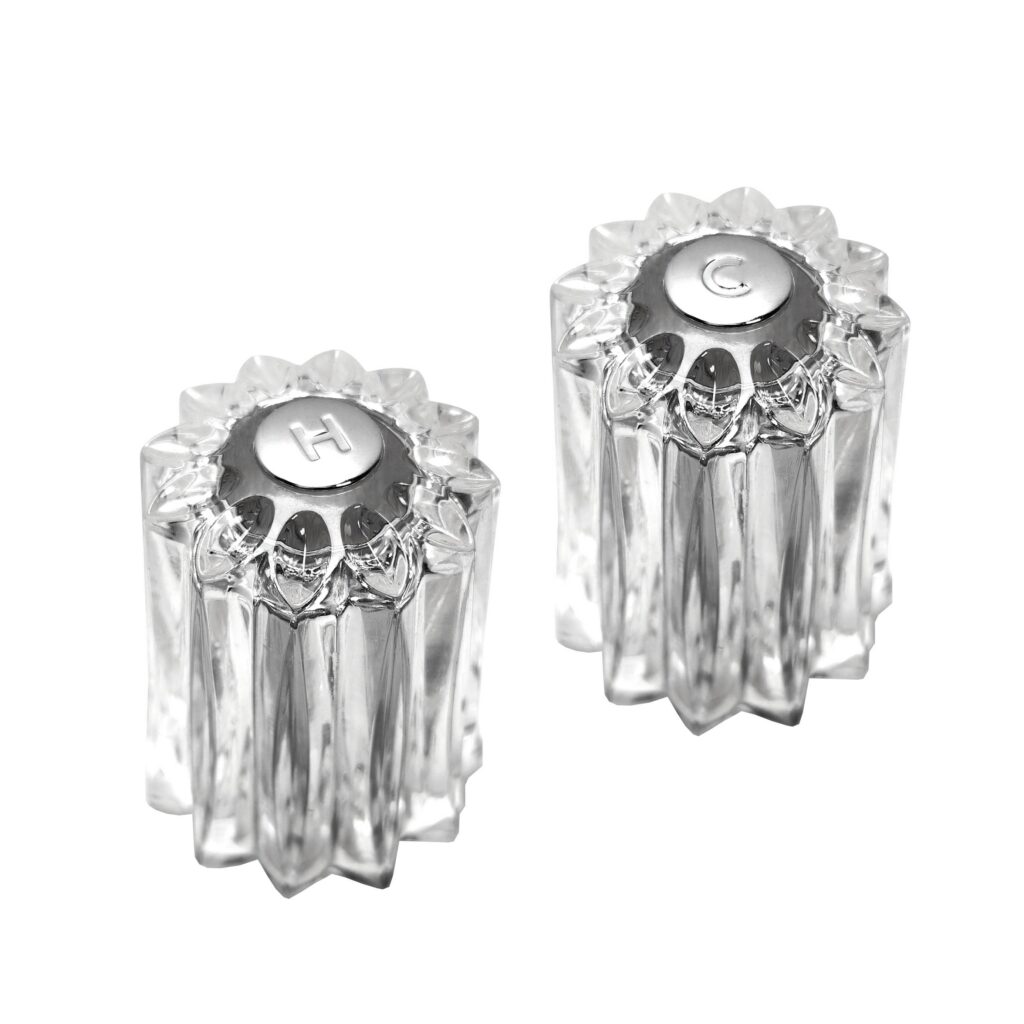 Large Acrylic / Chrome Hot & Cold Handles Fits American Standard Ultrafont