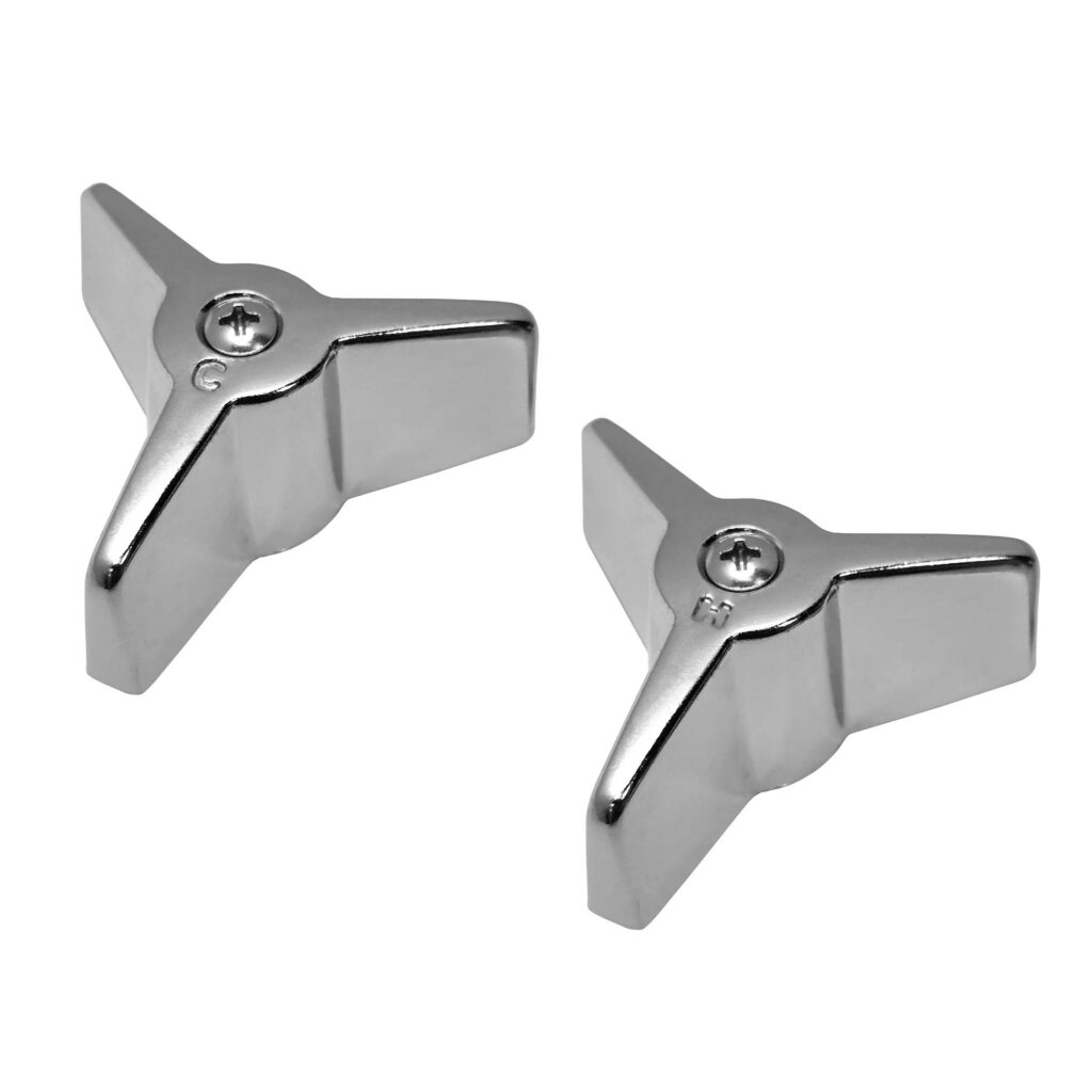 Large Chrome Crown Hot & Cold Lever Handles Fits American Standard Colony Bath, Some Central & Others
