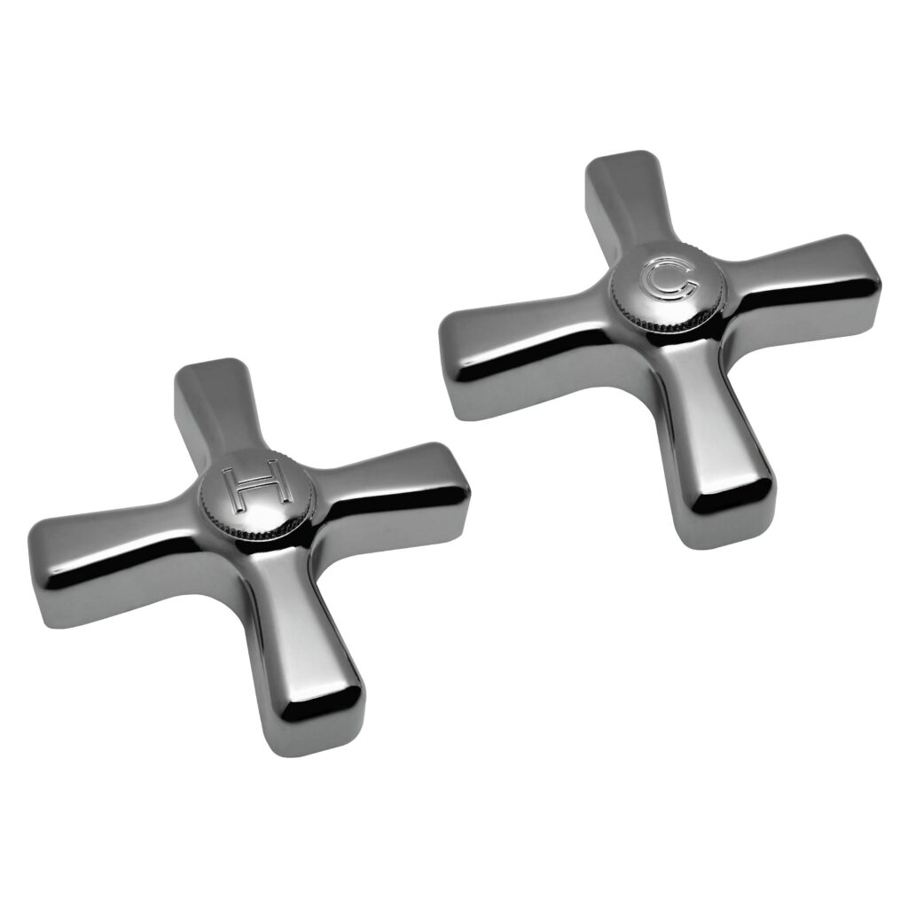 Chrome Cross Handles Hot & Cold Fit American Standard Faucets