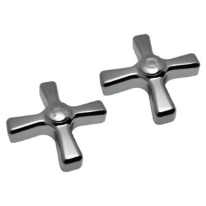 Chrome Cross Handles Hot & Cold Fit American Standard Faucets