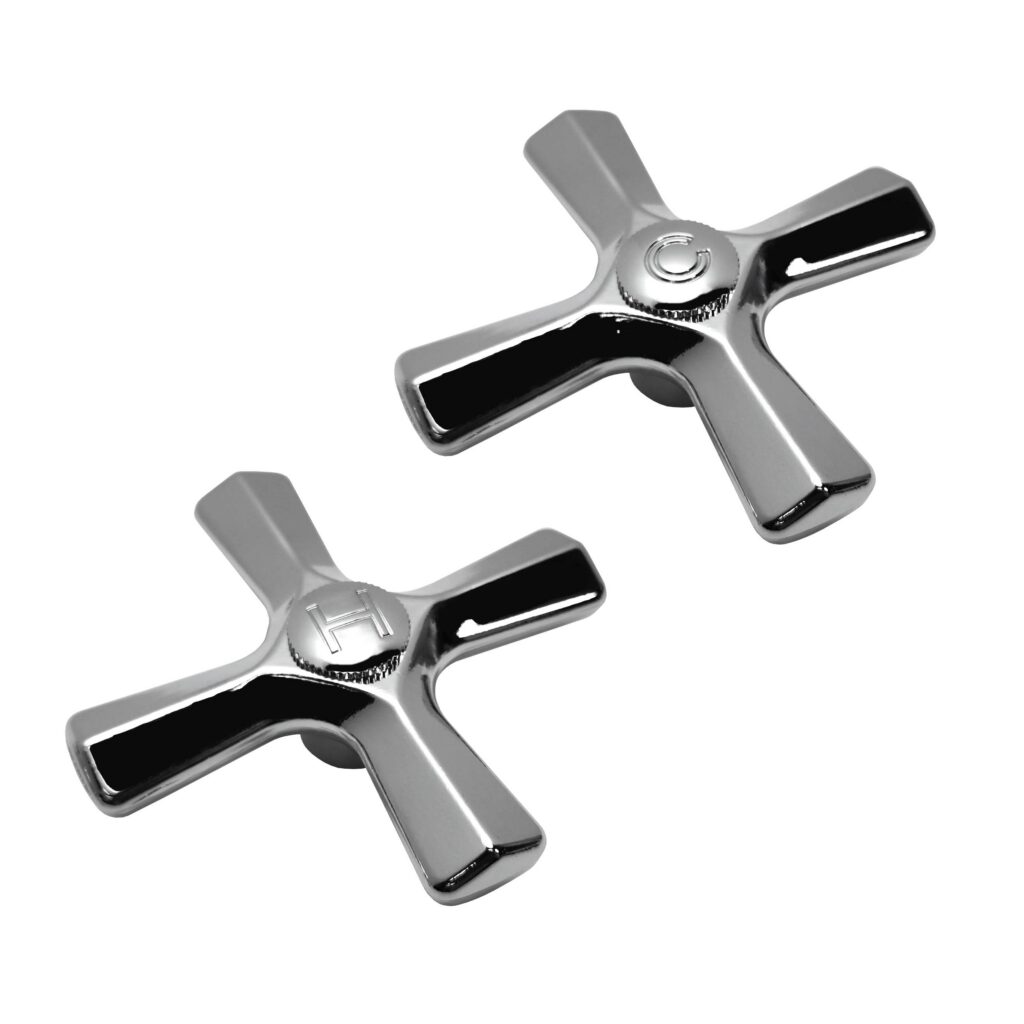 Chrome Cross Handles Hot & Cold Fit Briggs Faucets