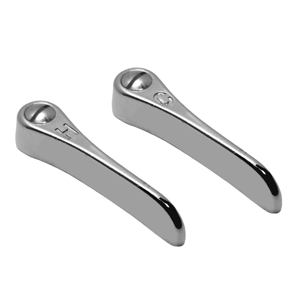 Chrome Lever Hot & Cold Handles Fits Briggs Faucets