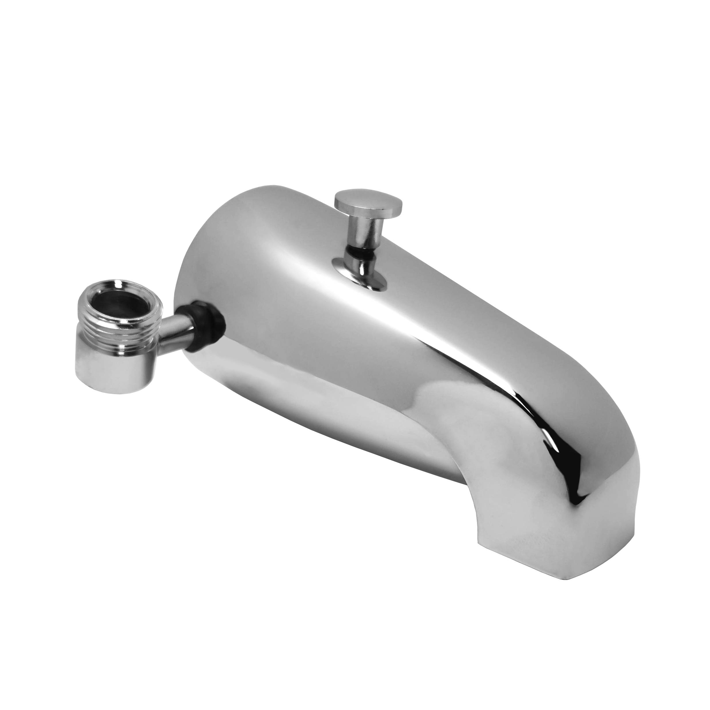 Polished Chrome 1/2″ Rear Connection Tub Spout w/ Pull Up Diverter for Shower Hose