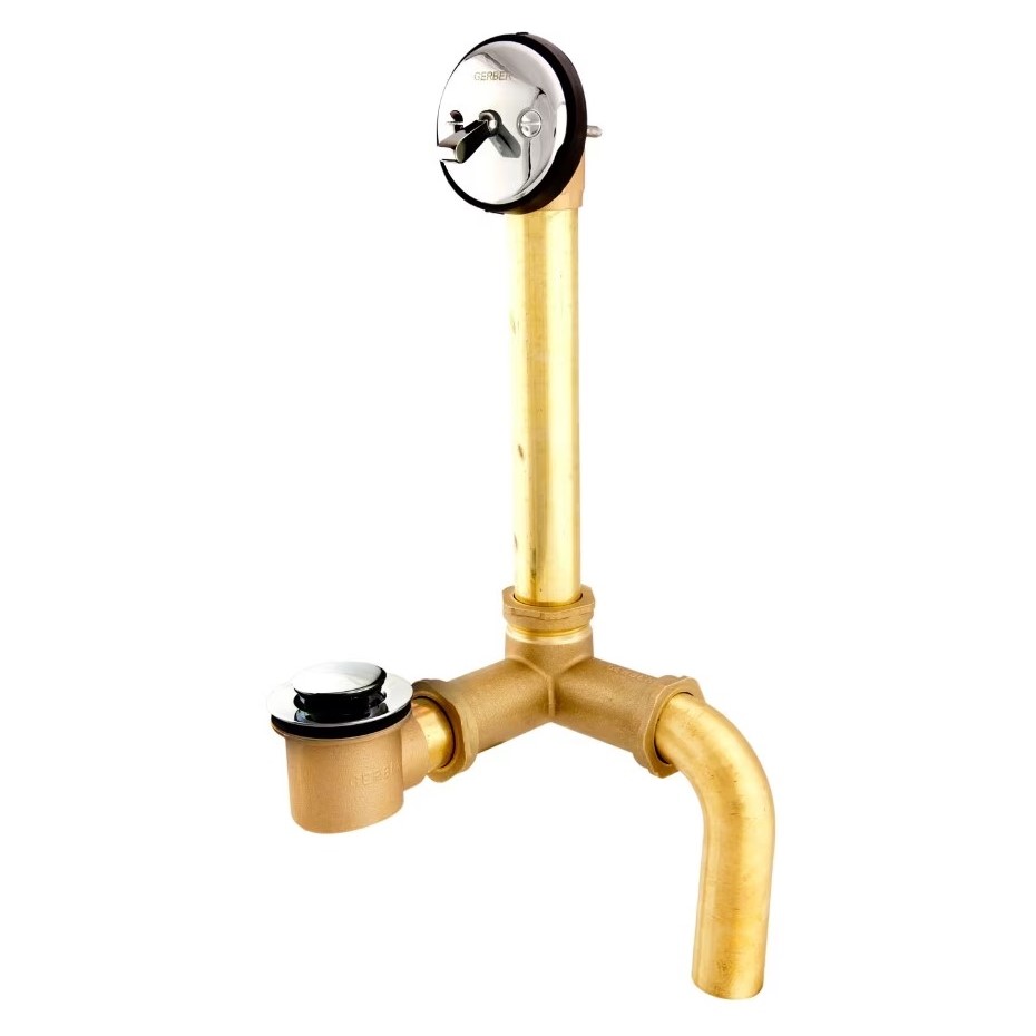 Gerber Classics Pop-Up, Side Outlet 20 Gauge Drain for Standard Tub with Brass Nuts