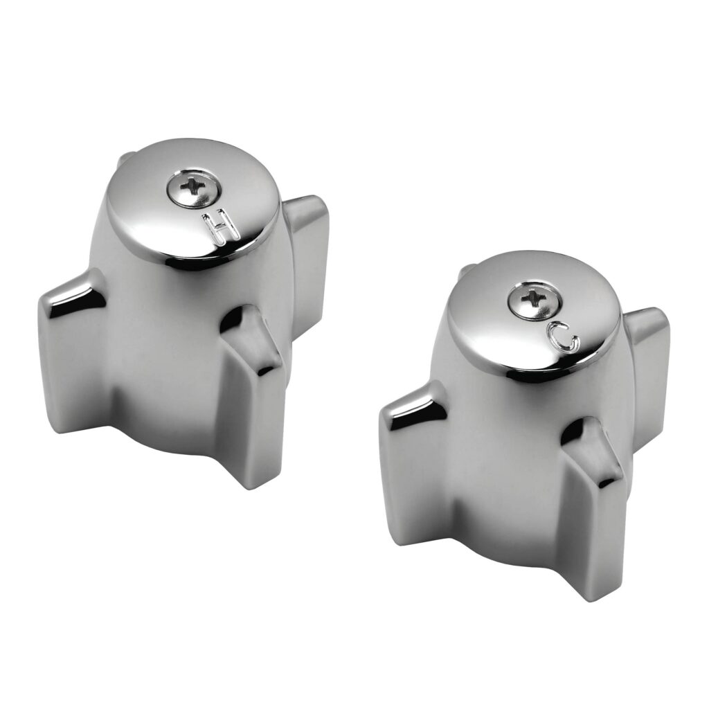 Chrome Hot & Cold 4 Arm Handles Fit Central Faucets