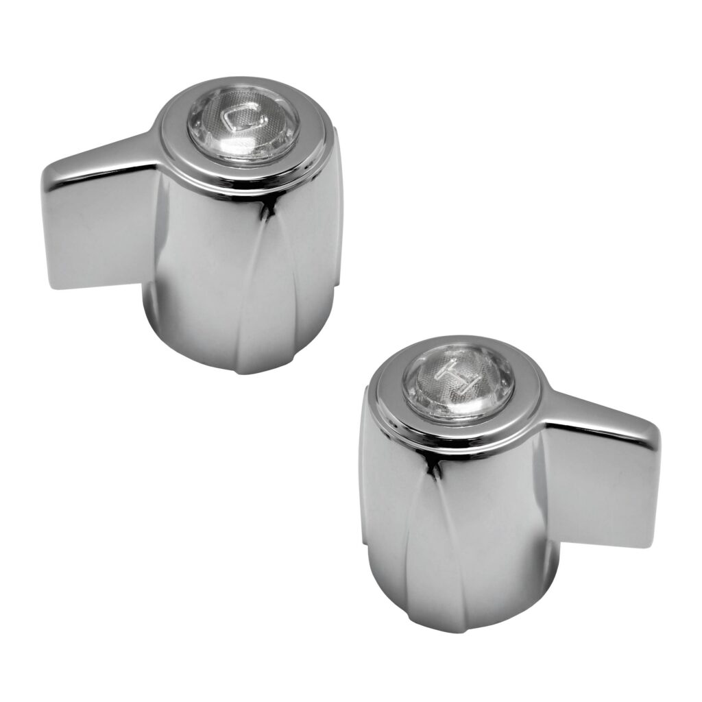 Chrome Hot & Cold Handles Fit Delta H28