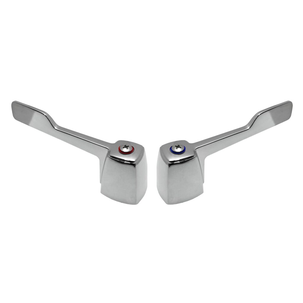 Chrome Hot & Cold Wrist Handles Fit Delta Delex Faucets
