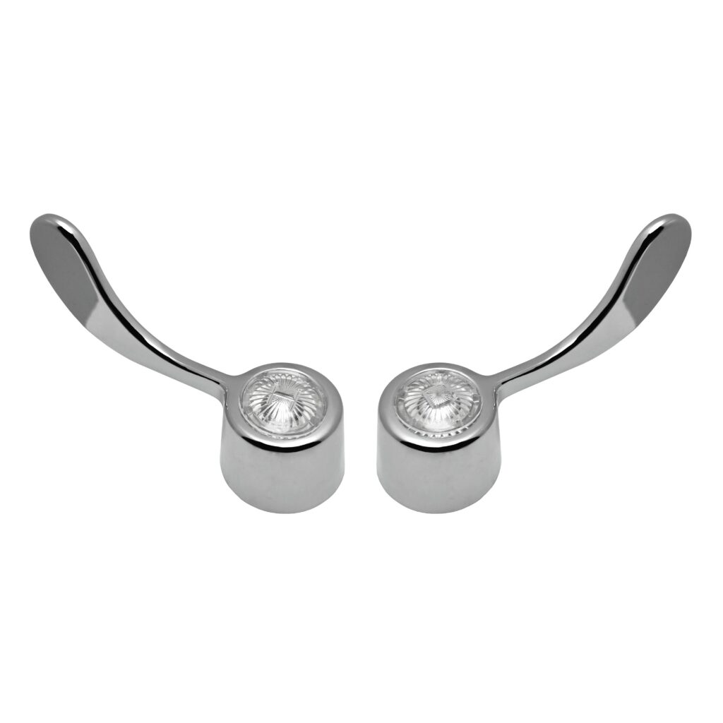 Chrome Hot & Cold Wrist Handles Fits Gerber Faucets