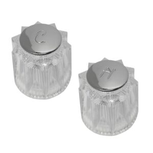 Acrylic Hot & Cold Handles Fit Price Pfister Windsor Faucets, Small